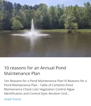 10 reasons for an annual pond maintenance plan