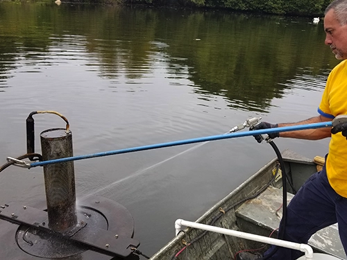 Spraying off a Fountain Spraying off a pond fountain