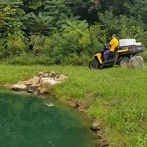 Spraying Weeds Pond Weed control