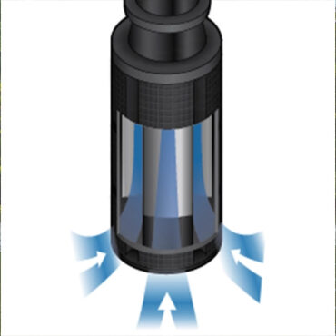 Fountain base, water intake from bottom of the pump
