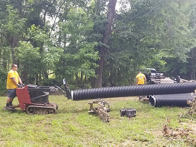Moving a Pipe Moving underground pipe for pond construction